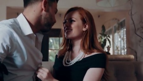 Red haired lesbian Ella Hughes is cheating on her GF with handsome dude