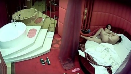 Chinese mature couple in hotel
